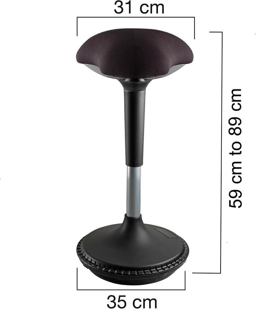Sitzhocker Unilux MOOVE 400110242, Mehrzweck-Hocker, 63-89cm Sitzhöhe, schwarz, schwarz