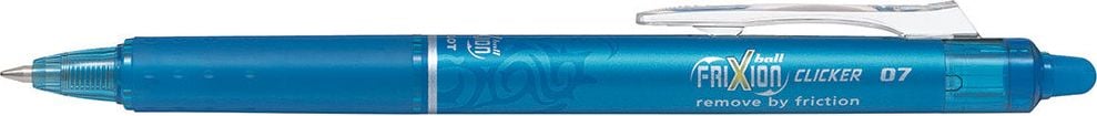 Tintenroller Pilot FriXion Ball Clicker BLRT-FR7 2270, ca. 0,4mm, radierbar, Druckmechanik,
Gehäusefarbe=Schreibfarbe, hellblau