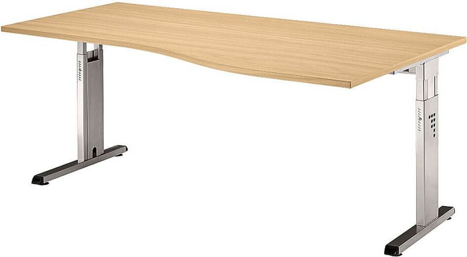 Schreibtisch Hammerbacher OS18, 180x100cm (BxT), 65-85cm
Höhe, Freiform, C-Fuß, ahorn