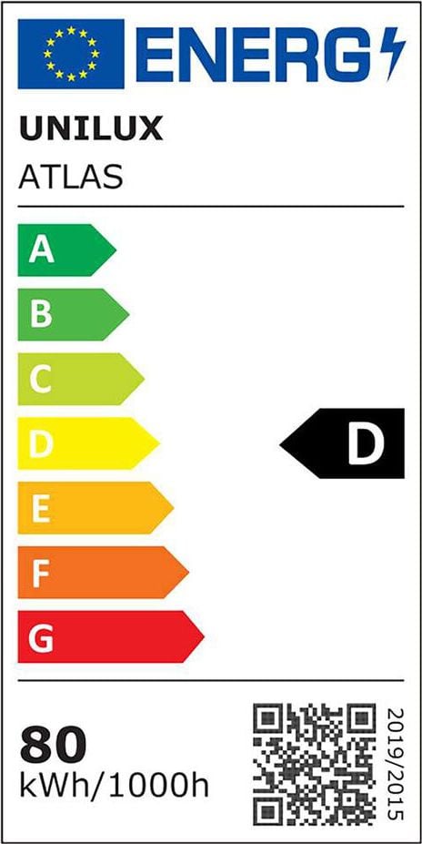 LED-Stehleuchte Unilux Atlas 400202686, 80 W, LED, 10800lm, direktes/indirektes Licht, dimmbar, Standfuß, 195cm Höhe, schwarz, schwarz