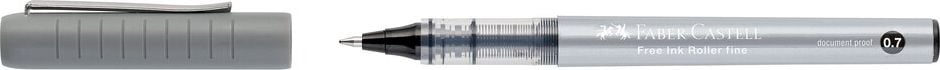 Tintenroller Faber-Castell Free Ink Roller Fine 3481, ca. 0,7mm, Kappe mit Clip, Spitzenfarbe=Schreibfarbe, schwarz