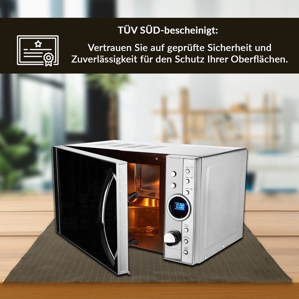 Feuerfeste Unterlage für Elektrogeräte FireMat Gold Edition, 50x30cm, rutschfest beschichtet, für Outdoor
und Indoor, TÜV bescheinigt NACH DIN EN ISO
11925-2