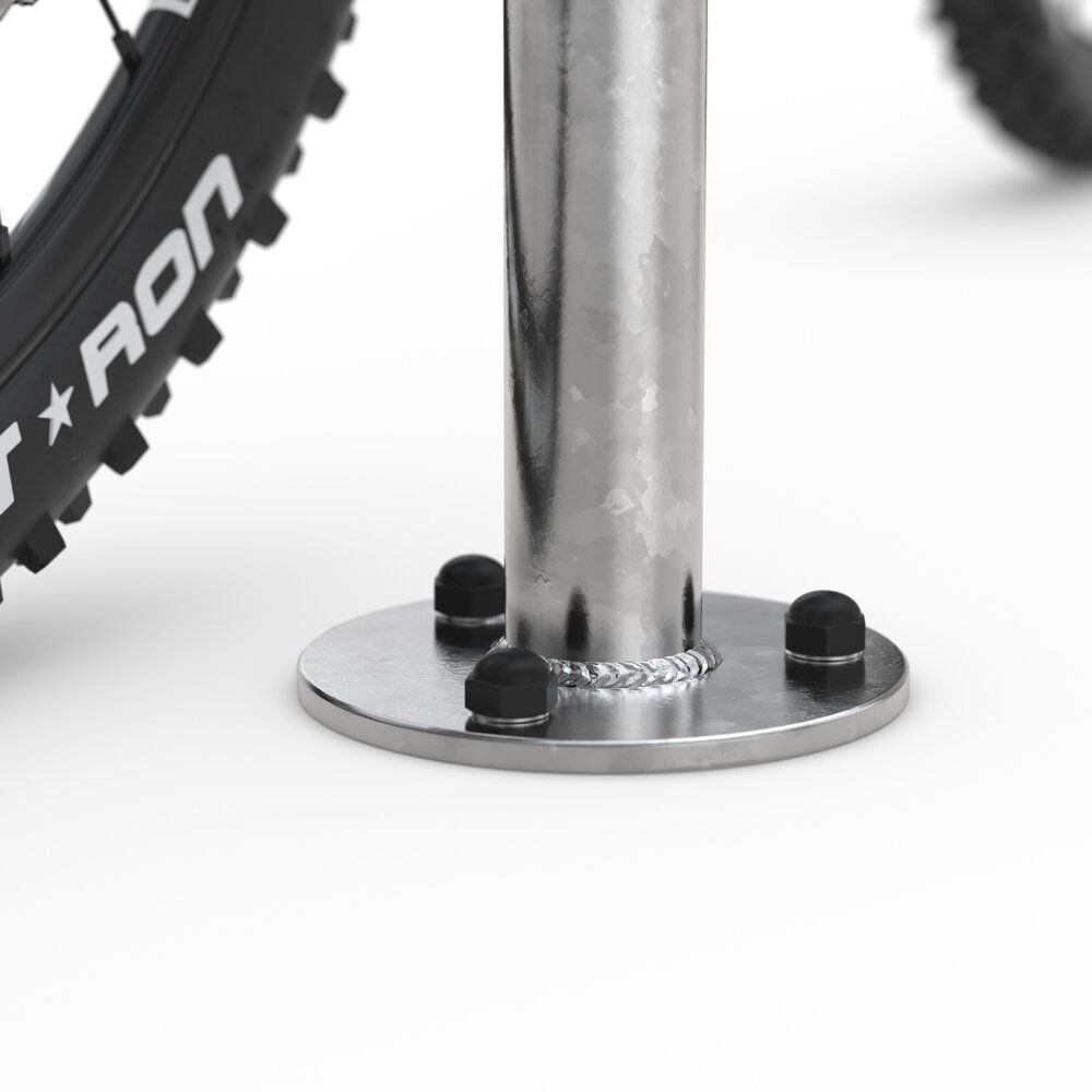 Fahrradständer WSM Anlehnbügel 9121, verzinkt, zur Bodenmontage, 120 cm lang, für
2 Fahrräder, zum Aufdübeln