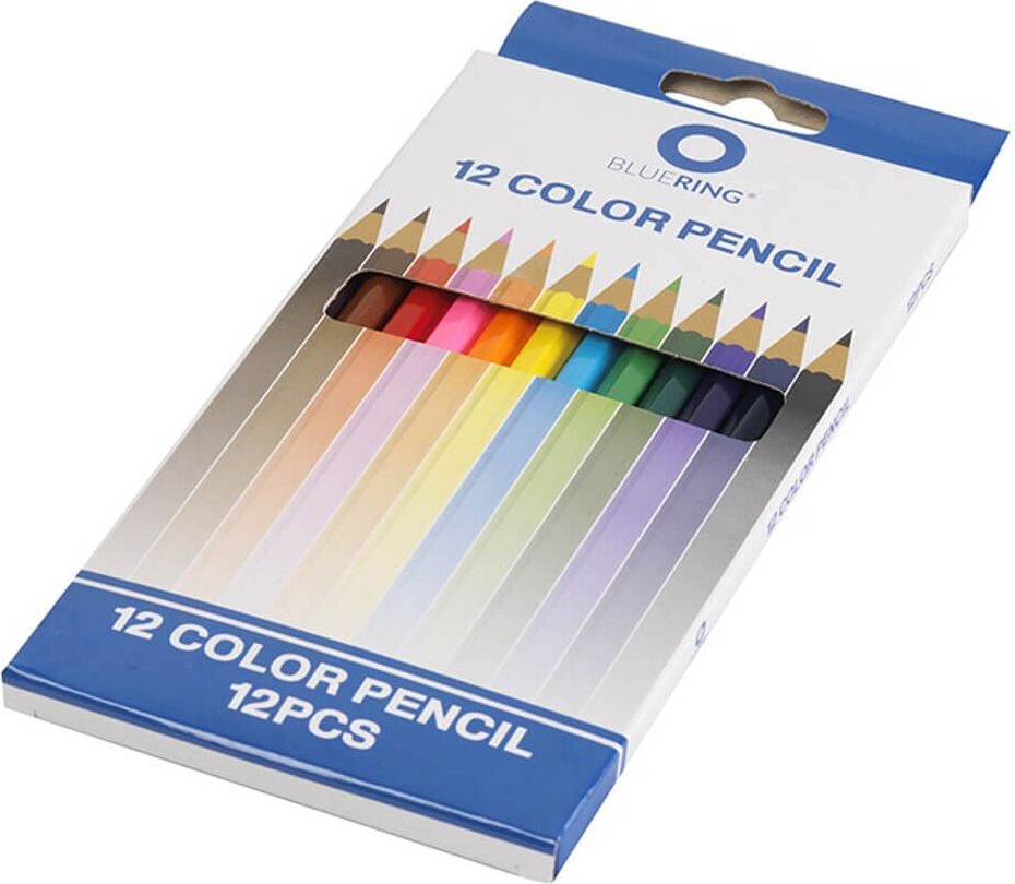 Buntstifte Bluering 12143, sechskant, Kartonetui mit 12 Farben