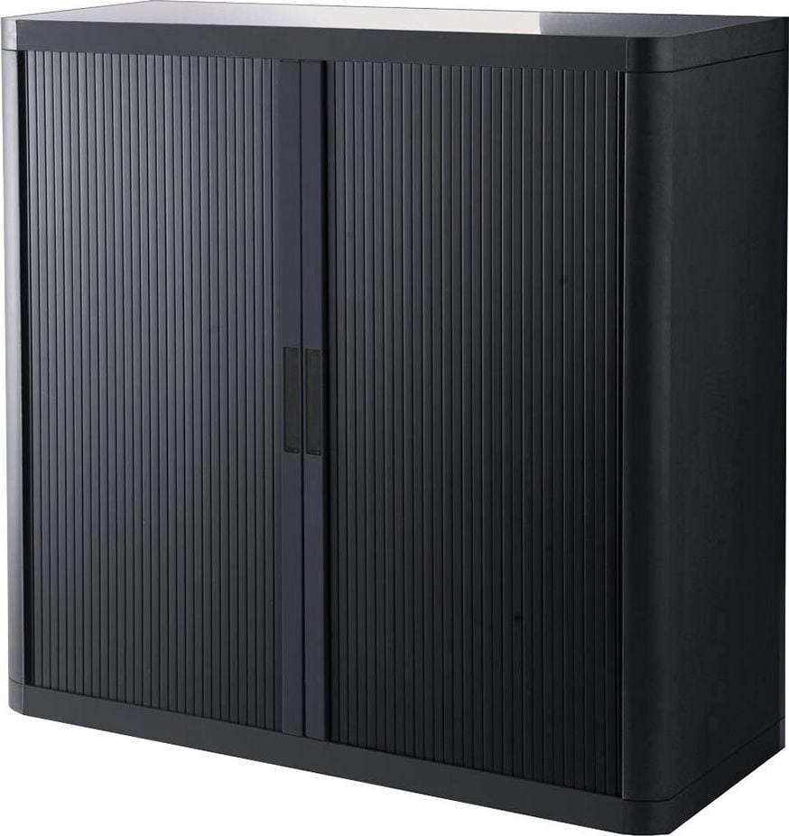 Aktenschrank easyOffice by Paperflow, 110x104x41,5cm (BxHxT), 2 Rollläden, 2
Fachböden, Korpus/Rolläden einfarbig, schwarz