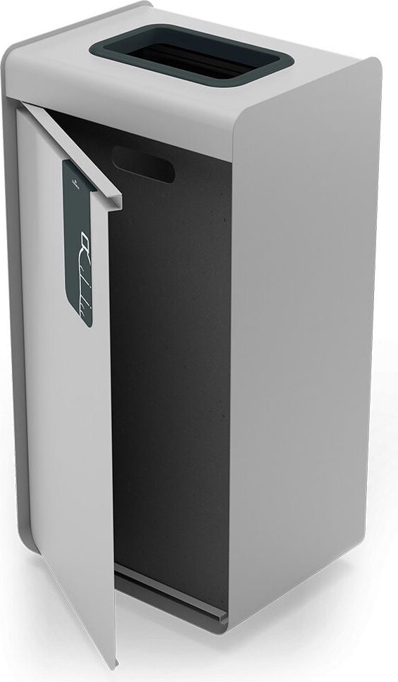 Abfallsammler Durable DURASORT 55L Restmüll 3213, 55 Liter, Stahl, Innenbehälter Kunststoff, rechteckig, Behälter grau, Einwurfring anthrazit