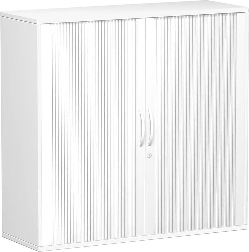 Aktenschrank Geramöbel Flex S-312310, 120x118,2x42,5cm (BxHxT), 2 Querrolläden, 2
Fachböden, 3 Ordnerhöhen, Bogengriff,
abschließbar, buche