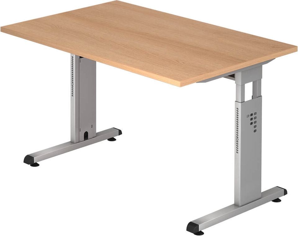 Schreibtisch Hammerbacher OS12, 120x80cm (BxT), 65-85cm Höhe,
rechteckig, C-Fuß, eiche
