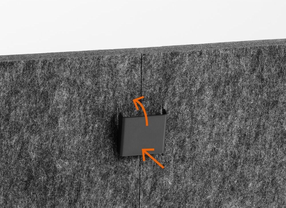 Tischtrennwand Durable EFFECT 120 313458 50x120cm, Klemmhalterung/Standfüße, schallabsorbierend, rahmenlos, doppelseitig nutzbar, faltbar, recyceltes PET-Filz, anthrazit