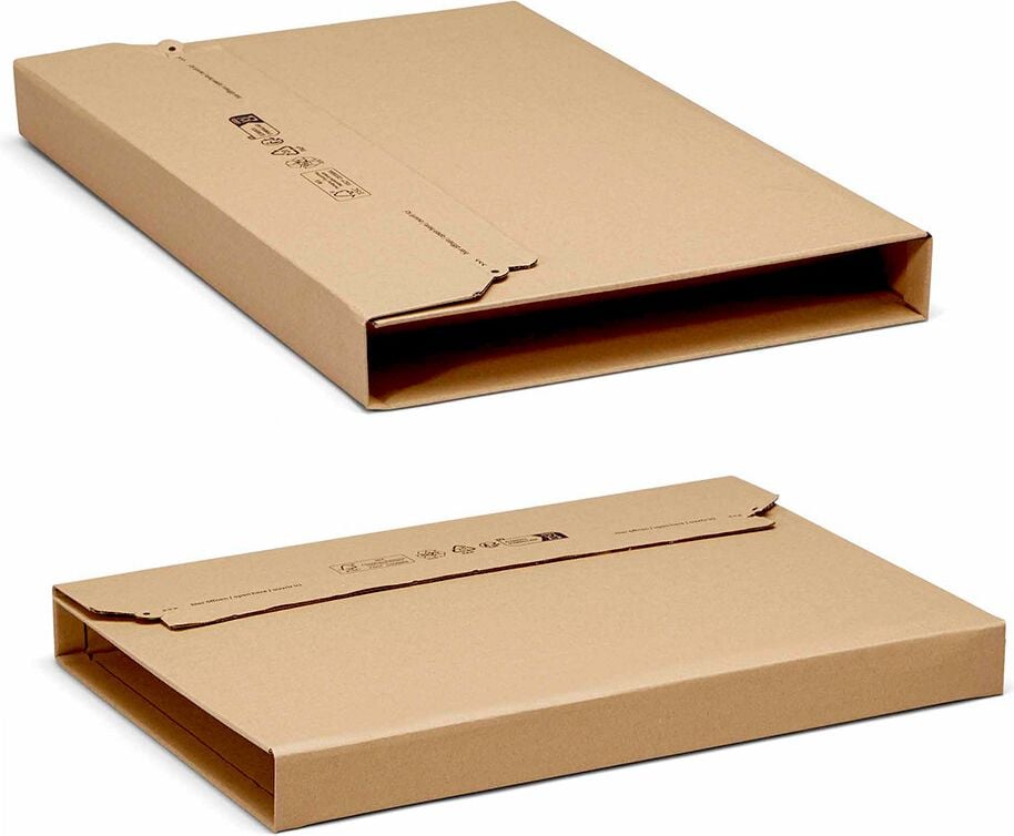Universalverpackungen KBV-455, A3, Innenmaß: 455x325x80mm (LxBxH), variable Höhe, B-Welle, braun, Pack 20 Stück