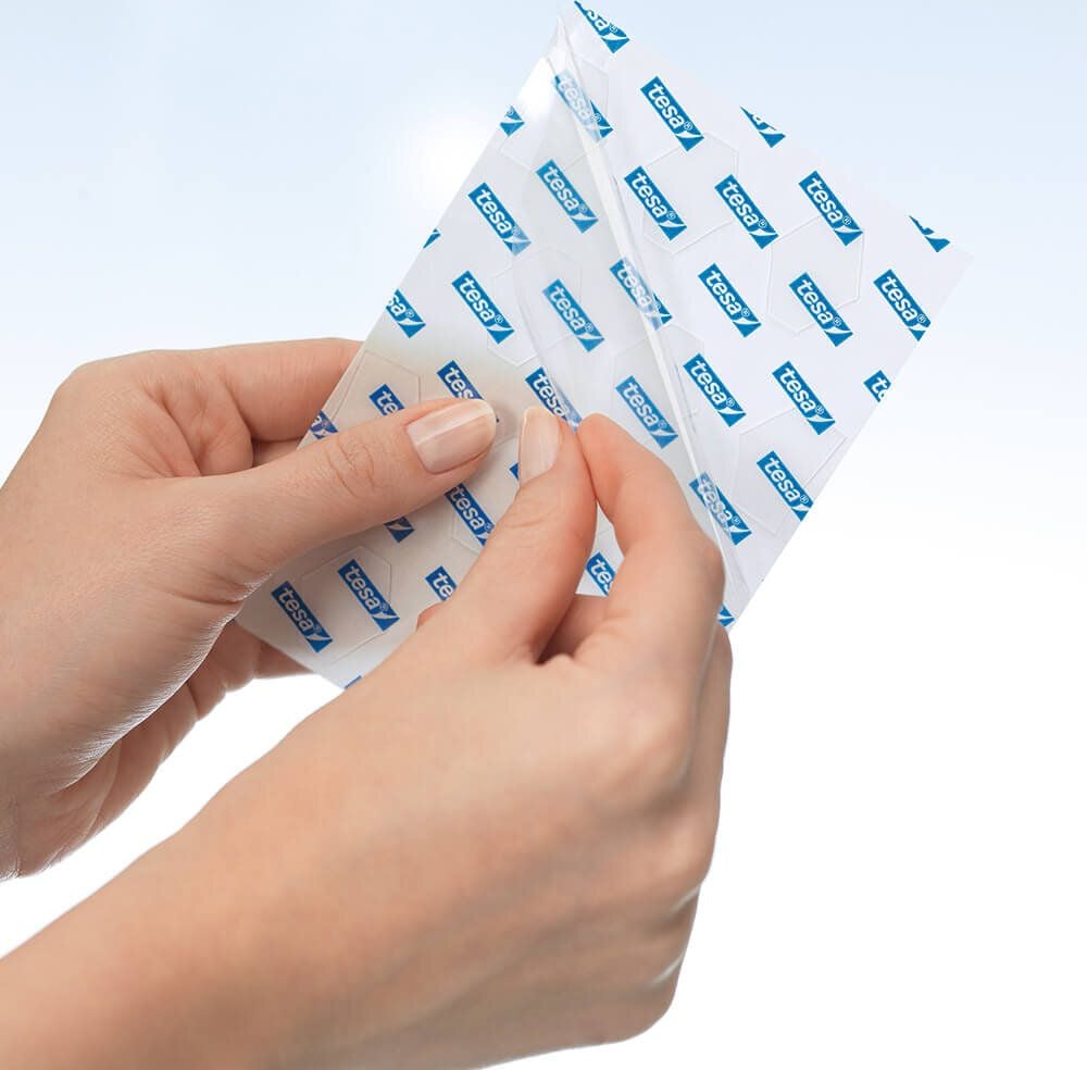 Klebepads Tesa TACK XL 59404-00000-00, 3x3cm, transparent, ablösbar, Pack 36 Stück