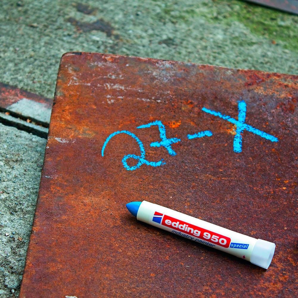 Pastenmarker Edding 950 Industrie Pastenmarker, ca. 10mm, Rundspitze, für besonders schwierige Oberflächen, blau