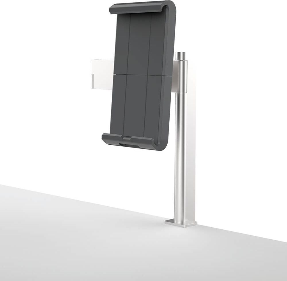 Tablethalterung Durable Tablet Holder Table Clamp 8931-23, für 7-13 Zoll Tablets im Hoch- und
Querformat, Tischklemme, drehbar, neigbar, schwenkbar, silber