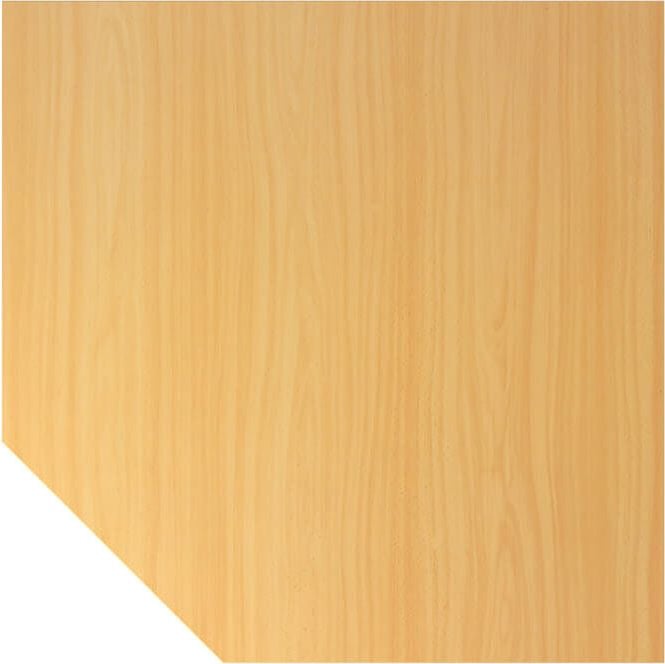 Trapezplatte Hammerbacher RT12, 120x120 (BxT), 65-85cm Höhe, Fünfeck,
Stützfuß silber, weiß