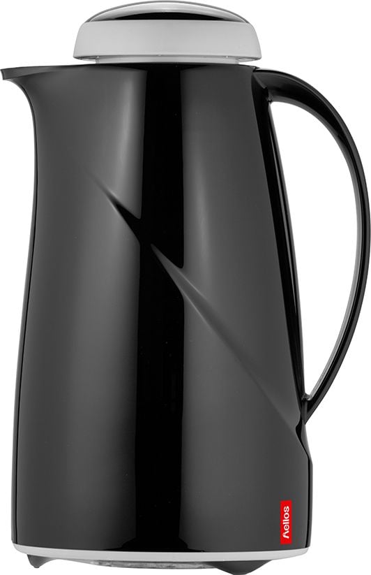 Isolierkannen Helios Wave 2944, Inhalt: 1 Liter, Kunststoff, spülmaschinenfest, Drehverschluss, schwarz
