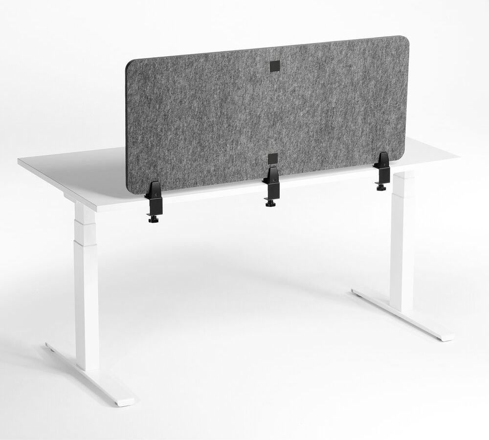 Tischtrennwand Durable EFFECT 120 313458 50x120cm, Klemmhalterung/Standfüße, schallabsorbierend, rahmenlos, doppelseitig nutzbar, faltbar, recyceltes PET-Filz, anthrazit
