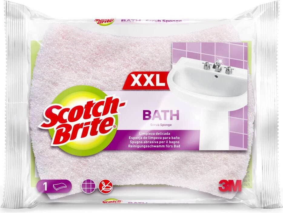Reinigungsschwamm Scotch-Brite Bath XXL, für das Bad, extra große Größe, nicht
kratzend, zur Reinigung empfindlicher
Oberflächen