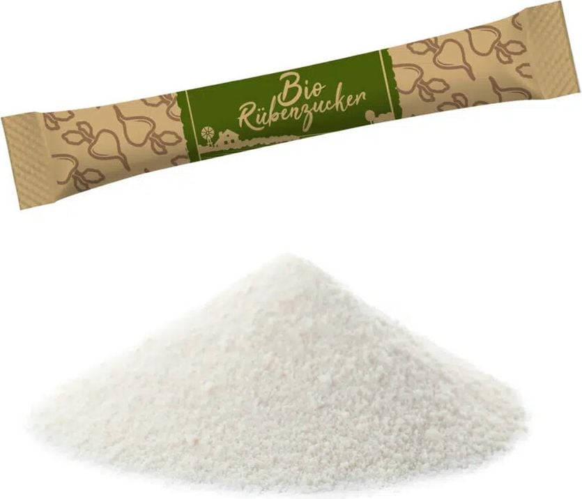 Bio-Rübenzuckersticks Hellma 60123865, Pack 500 Portionen/4g, einzeln verpackt im Displaykarton, Bio-zertifiziert DE-ÖKO-039