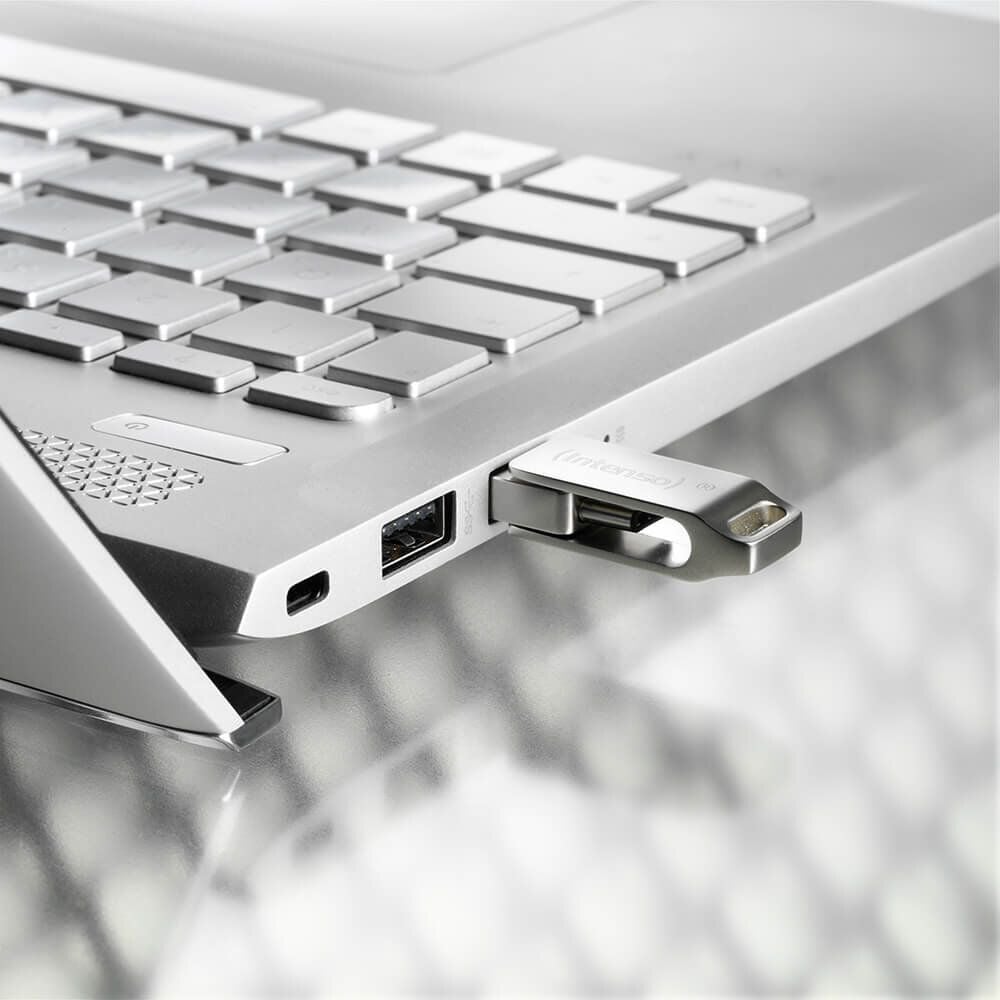 USB-Stick Intenso cMobile Line 3536480, 32GB, USB 3.2 Gen 1x1 Typ A /
USB 3.2 Gen 1x1 Typ C, Metall, silber