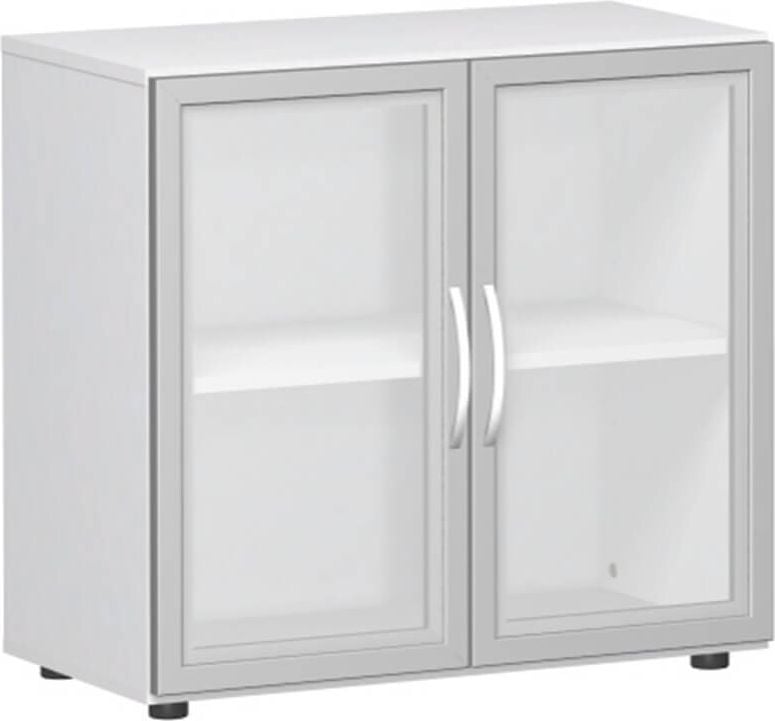 Aktenschrank Geramöbel Flex S-382800, 80x75,2x42cm (BxHxT), 2 Flügeltüren, 1
Fachboden, 2 Ordnerhöhen, Bogengriff, weiß