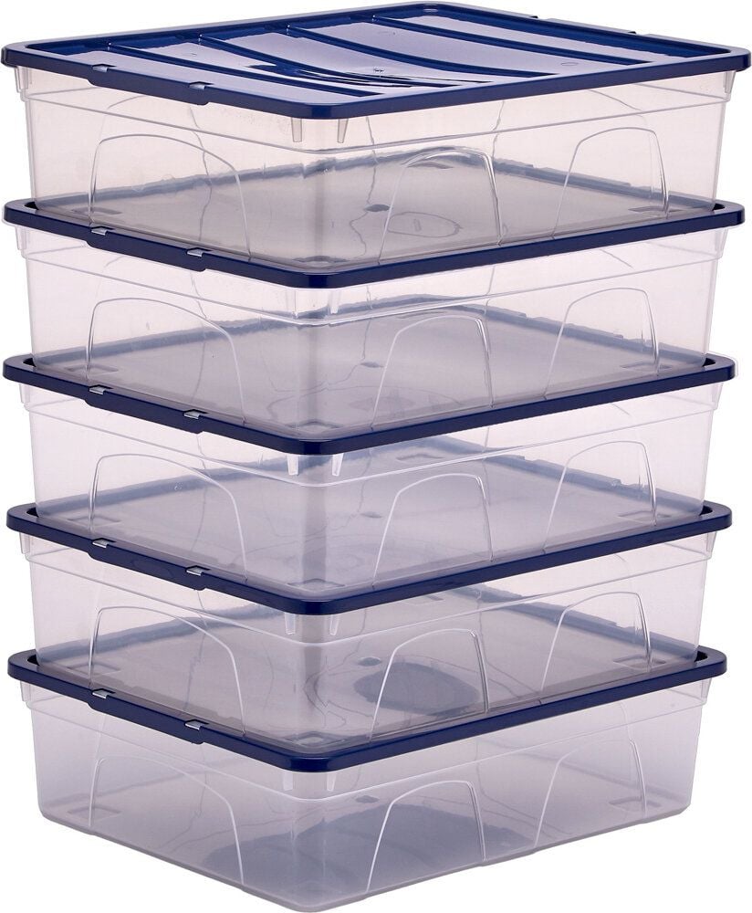 Aufbewahrungsboxen Bankers Box Plastic Storage 100137569, 12 Liter, 100% BPA-freiem Polypropylen, mit Deckel, transparent