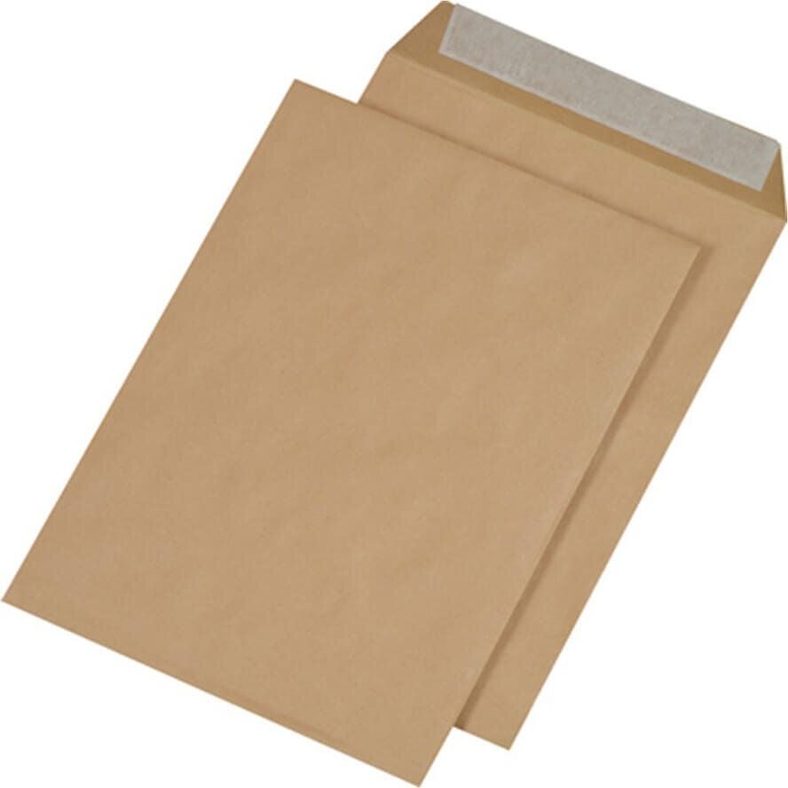 Versandtaschen E4, 280x400mm, braun 130 g/m², Haftklebung, Pack
250 Stück