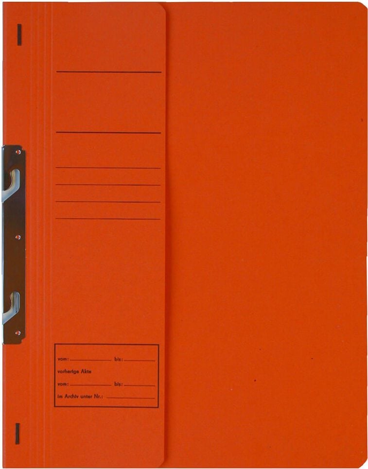 Einhakhefter Corona, A4, 1/2 Deckel, kaufm. Heftung, Manilakarton
250 g/m², orange