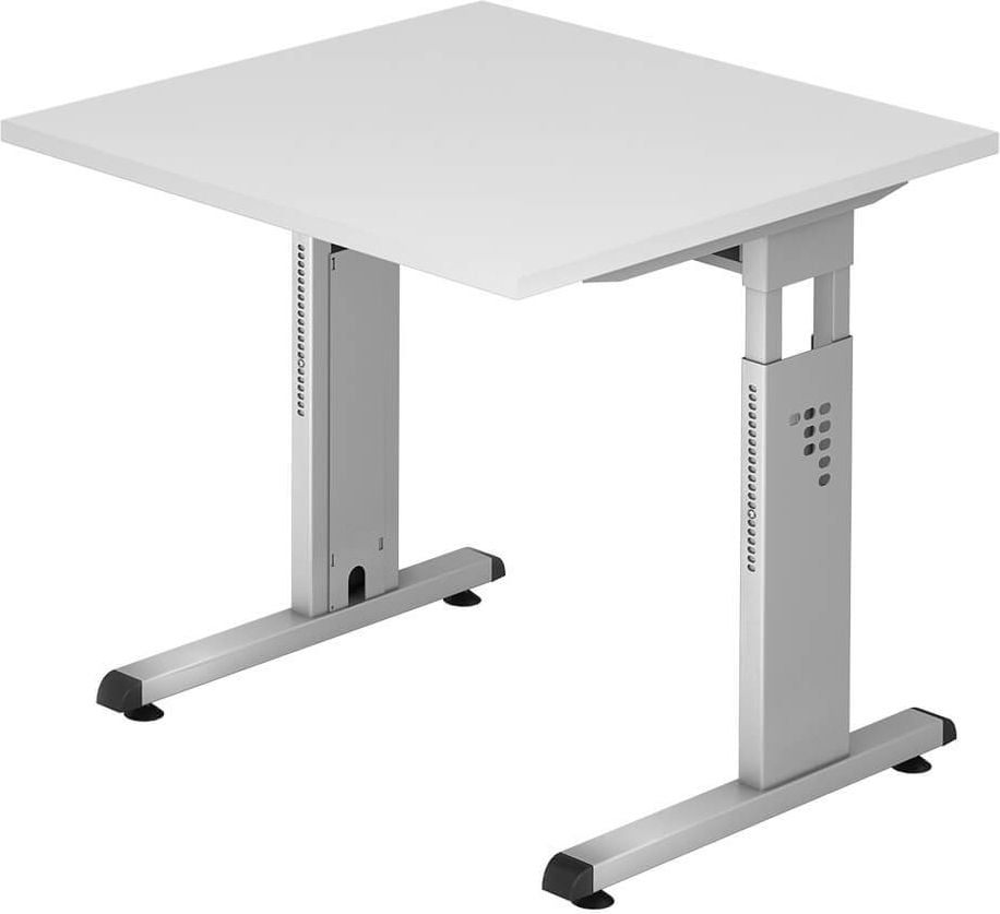 Schreibtisch Hammerbacher OS08, 80x80cm (BxT), 65-85cm Höhe
quadratisch, C-Fuß, weiß
