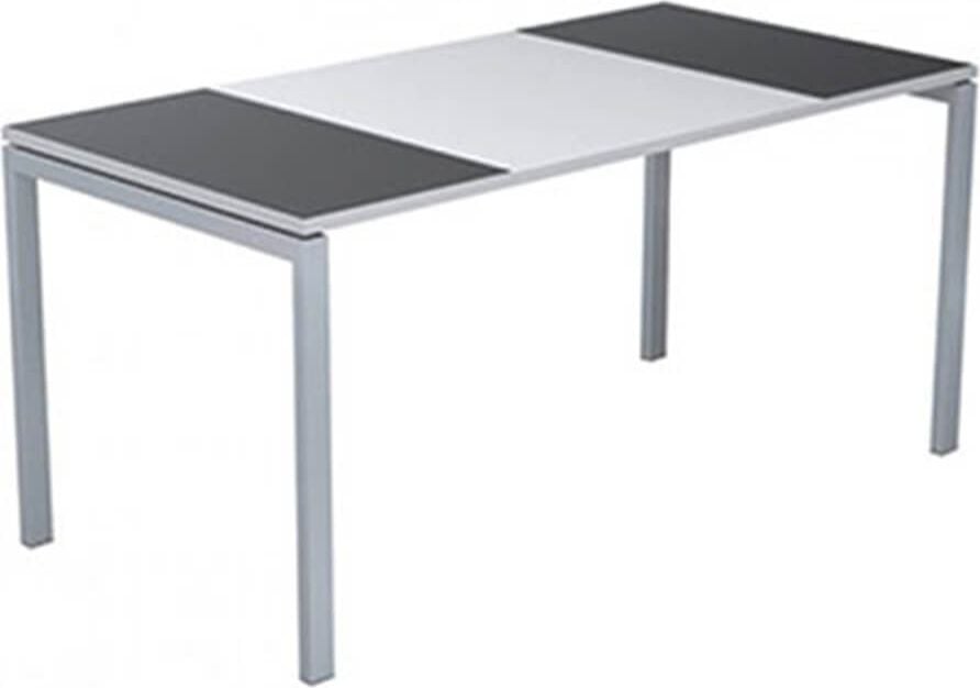 Schreibtisch easyDesk by Paperflow, 160x75x80cm (BxHxT), rechteckig, 4-Fuß,
Tischplatte Mittelteil weiß/Seitenteile
farbig, anthrazit