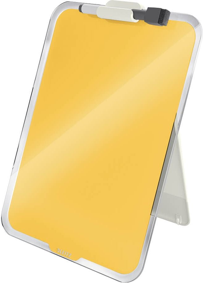 Glasboard Leitz Cosy Desktop-Notizboard 3947, 216 x 297 x 30 mm, integrierter Stifthalter,
Sicherheitsglas, inkl. Zubehör, gelb