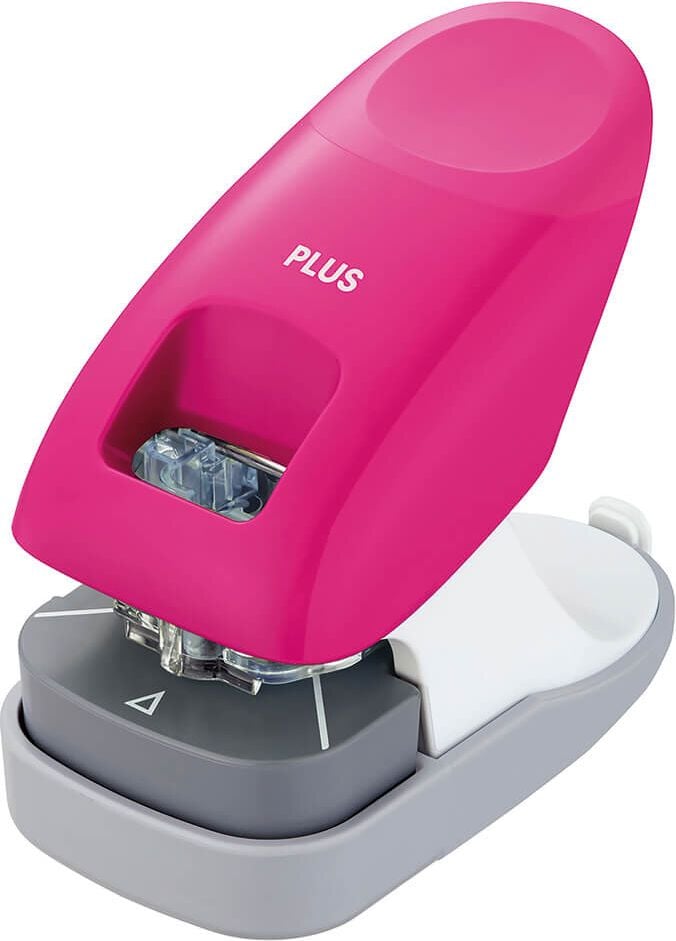 Heftgerät PLUS Japan SL-112A, bis 10 Blatt, Einlegetiefe: ca. 30mm,
klammerlos, pink