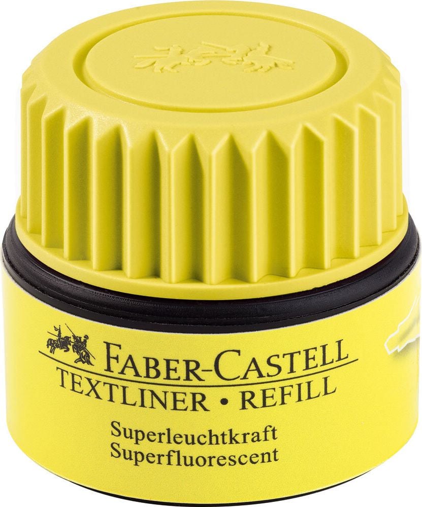 Textmarkertintenfass Faber-Castell Automatic refill 1549, für Textliner 48, Glas 25ml, gelb