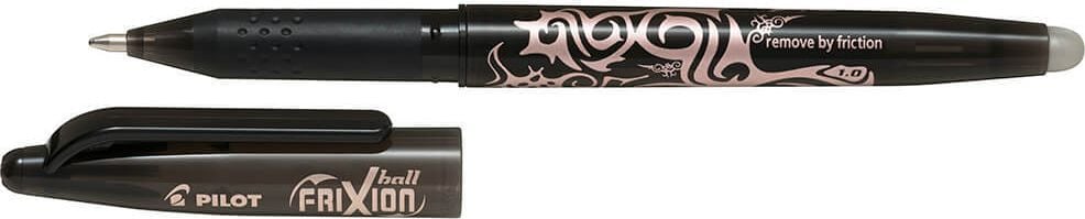 Tintenroller Pilot FriXion Ball BL-FR10 2258, ca. 0,5mm, radierbar, Kappe mit Clip,
Grundfarben, schwarz