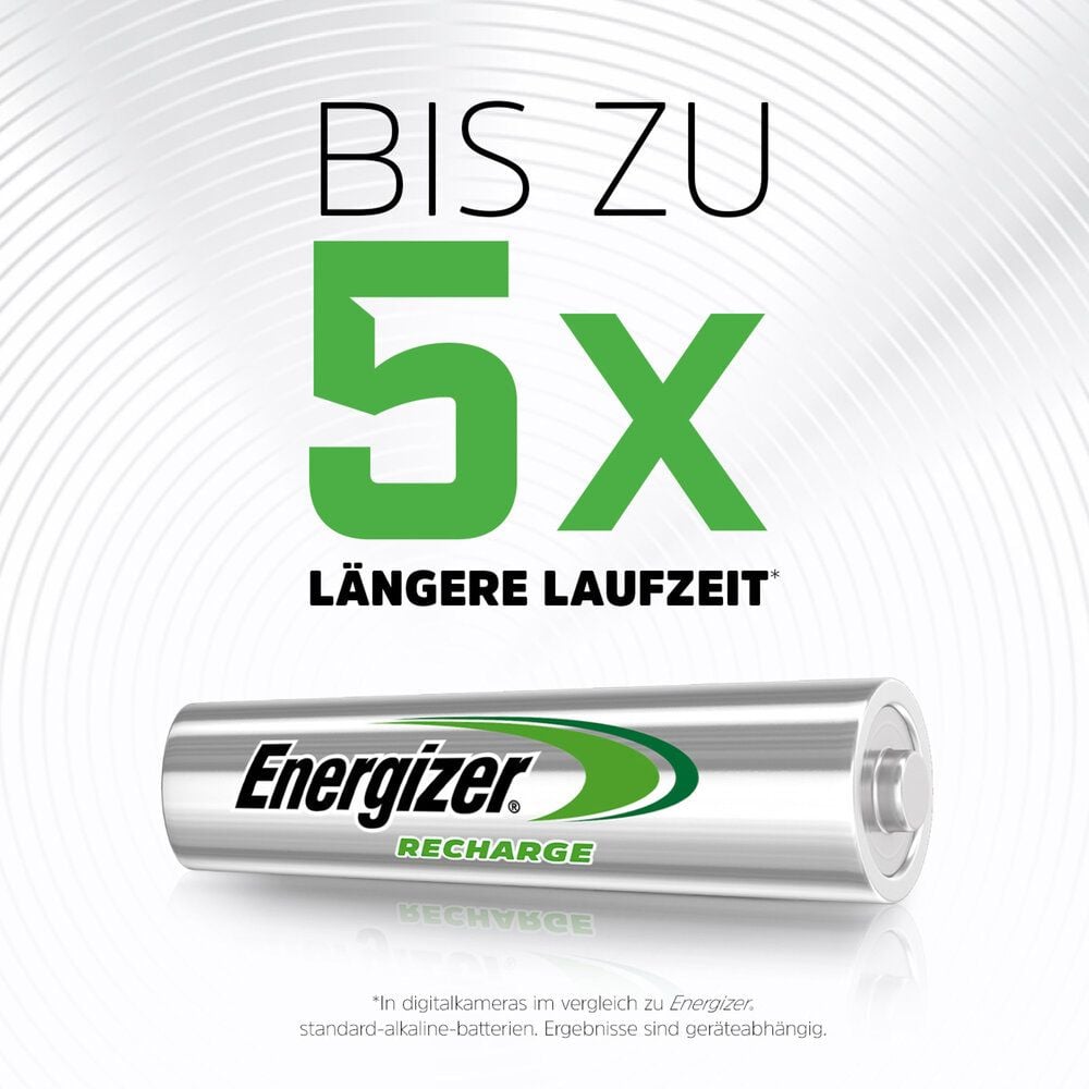 Akkus Energizer NiMH Extreme Micro (AAA), 1,2 V, 800 mAh, aus 22% recycelten Materialien, Pack 4 Stück