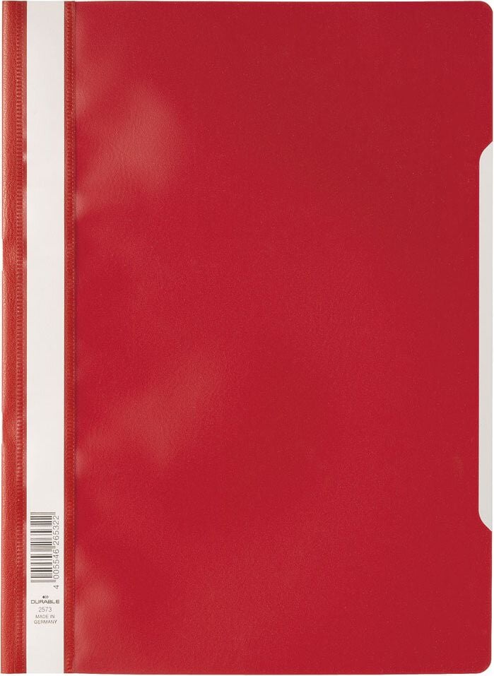 Schnellhefter Durable Sichthefter STANDARD A4 2573, PP-Folie, transparenter Vorderdeckel, rot