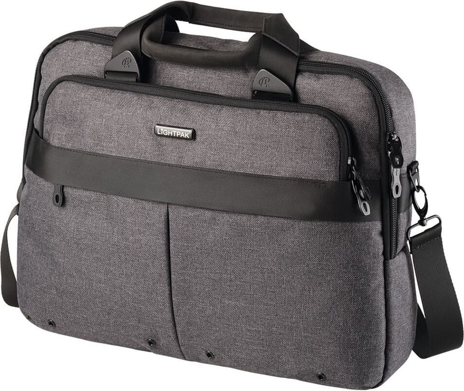 Notebooktasche Lightpak Laptoptasche WOOKIE 46166, für 17 Zoll Notebooks, Tragegriffe,
Schultergurt, Polyester, grau, grau