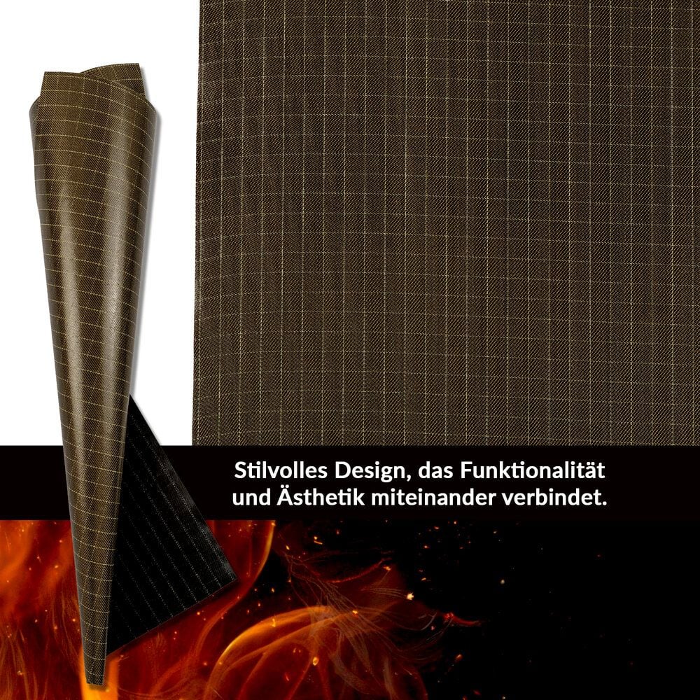 Feuerfeste Unterlage für Elektrogeräte FireMat Gold Edition, 30x30cm, rutschfest beschichtet, für Outdoor
und Indoor, TÜV bescheinigt NACH DIN EN ISO
11925-2
