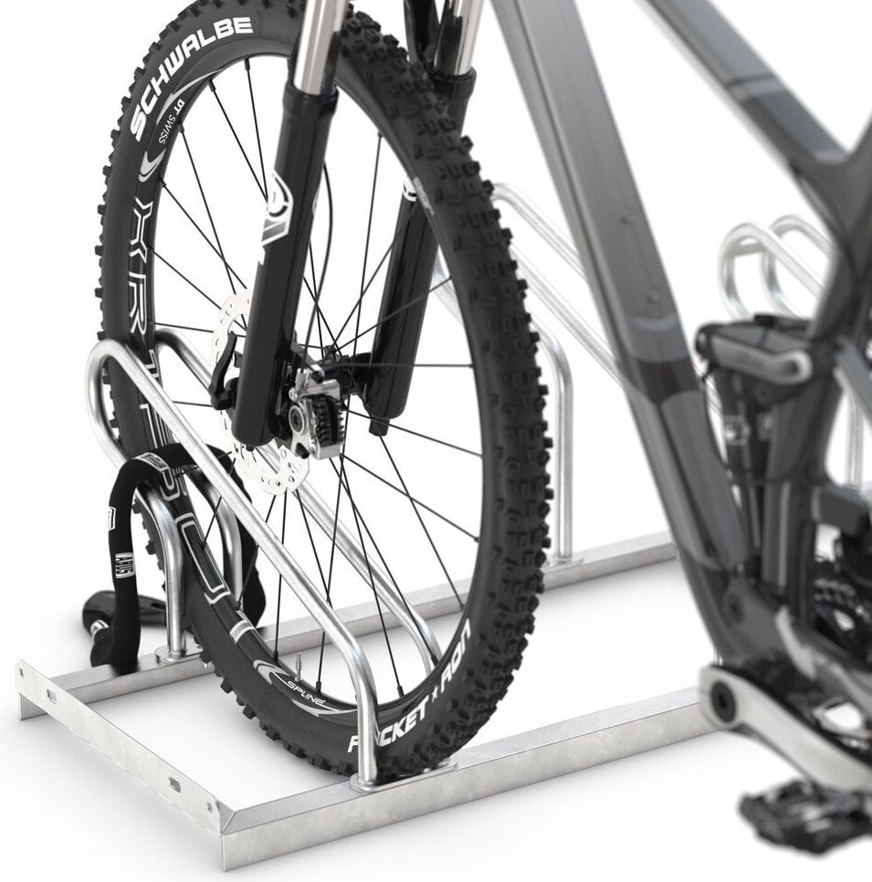 Fahrradständer WSM Bügelparker 2056, verzinkt, selbststehend, 210cm lang, für 6
Fahrräder, bis zu 55mm Reifenbreite,
Reihenverbindung möglich