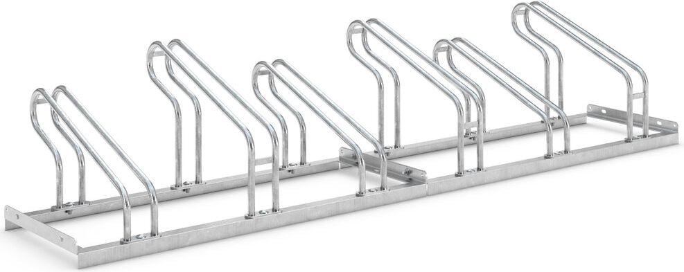 Fahrradständer WSM Bügelparker 2056, verzinkt, selbststehend, 210cm lang, für 6
Fahrräder, bis zu 55mm Reifenbreite,
Reihenverbindung möglich