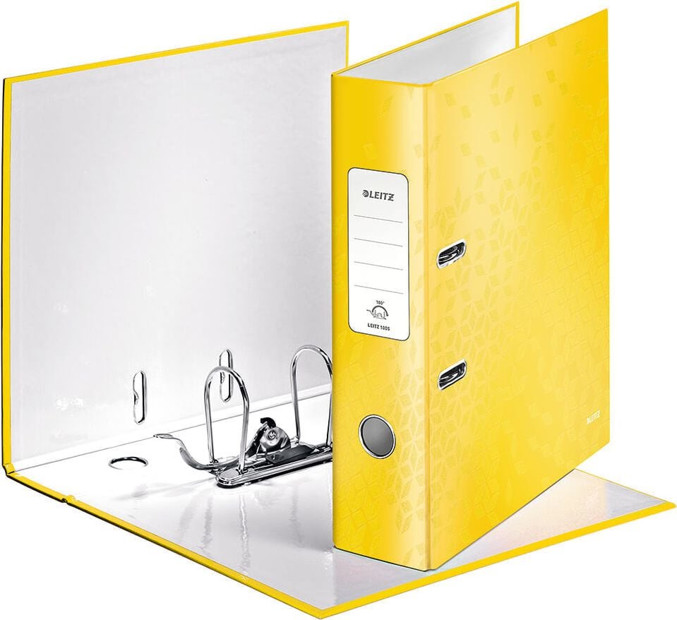 Ordner A4 Leitz WOW 1005, 80mm, laminierte Pappe, A4, 8cm Rücken, laminiertes Papier,
WOW-Farben, weiß