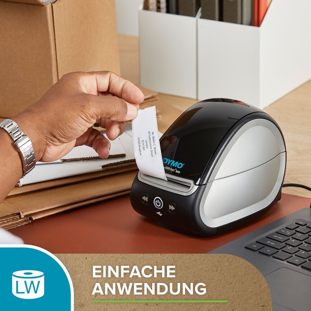 Rollen-Namensschilderetiketten Dymo 11356/S0722560, 41x89mm, Papier, weiß, selbstklebend,
ablösbar, Rolle 300 Etiketten