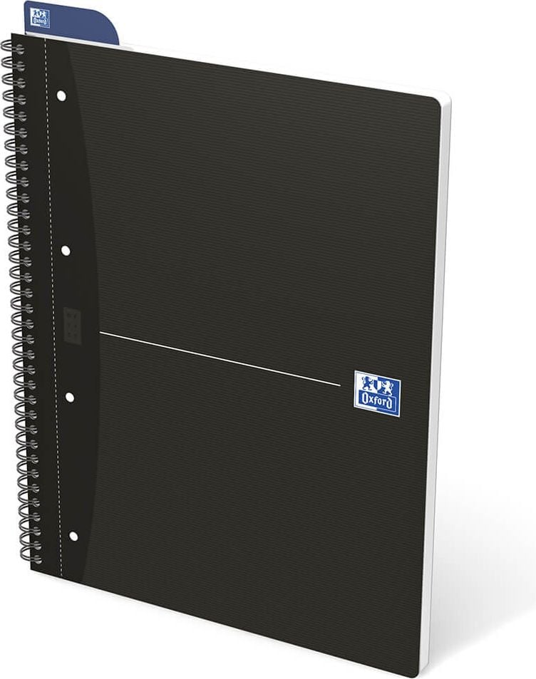 Collegeblock Oxford Office Essentials A4+ 10005027, liniert, holzfrei, Lineal, 4-fach gelocht, Block 70 Blatt, blau