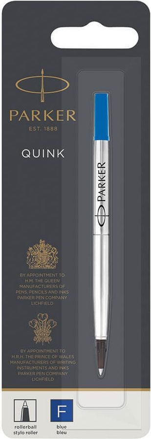 Tintenrollerminen Parker QUINK Rollerball refill, F, blau, Blister 1 Stück, blau