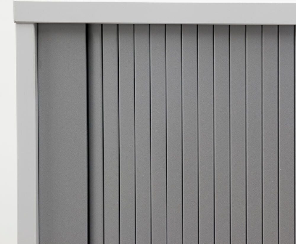 Aktenschrank Hammerbacher 1732S, 120x74,8x40cm (BxHxT), 1 Querrollladen, 1
Fachboden, Korpus/Rollladen zweifarbig, buche
