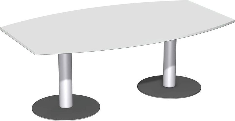 Konferenztische Geramöbel Tellerfuß S-13TF2012, 200x72x120/80cm (BxHxT), Fassform, Tellerfuß
silber/anthrazit, hellgrau