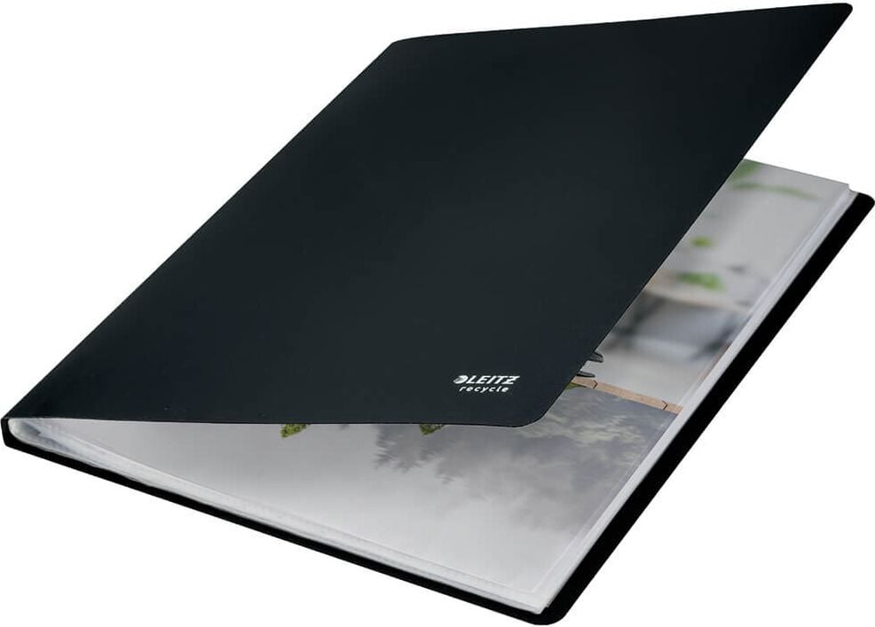 Sichtbuch Leitz Recycle 4677, A4, mit 40 Hüllen, recyceltes Polypropylen (PP), schwarz