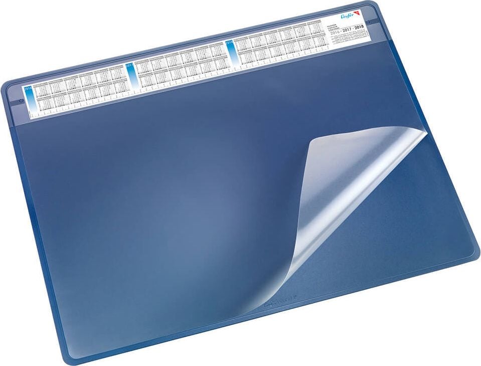 Schreibunterlage Läufer Durella Soft 47605, 50x65cm, Kunststoff, Vollsichtplatte,
3-Jahreskalendarium, blau