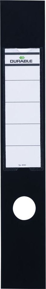 Rückenschilder Durable Ordofix 8090, breit/lang, mit Einsteckschild, Pack 10 Stück, schwarz