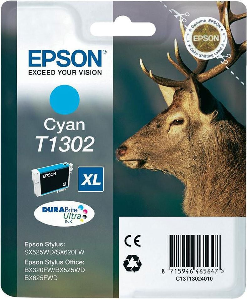 Epson Tintenpatrone T1302, cyan, 10,1ml