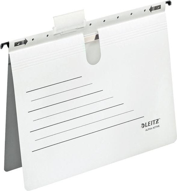 Hängehefter Leitz Alpha Active 1924, kaufm. Heftung, ohne Tasche,
Pendareckarton 275 g/m², Pack 5 Stück, weiß